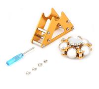 Lmrysalque Giroscopio de rueda de aleación de aluminio amarillo con trípode, juguete de mano para aliviar el estrés para niños y adultos