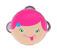 Lmrysalque Instrumento de percusión Universal 4 pulgadas Pandereta de percusión colorida Instrumento de enseñanza de música con 3 pares de campanas de metal (niña de 4 pulgadas)