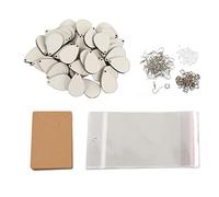 Lmrysalque Juego de Pendientes de sublimación en Blanco, 250 Piezas, Pendientes con Gotas de Agua, Colgante, Gancho para la Oreja, Juego de Pendientes de Transferencia térmica de