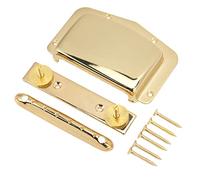 Lmrysalque Juego de Puente de Guitarra, Puente de Guitarra eléctrica de Tipo Fijo Ajustable, Tablero de Cuerda, Cubierta de Puente de Cuerda