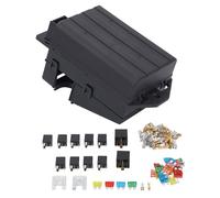 Lmrysalque Kit de caja de relé de fusibles 2 piezas relé 5 pines 9 piezas relé 4 pines 24 piezas fusibles de hoja con terminales de crimpado para barco de coche