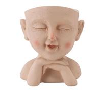 Lmrysalque Maceta de resina para hombre con cara pintada a mano, maceta decorativa divertida para suculentas con agujero de drenaje para interiores y exteriores