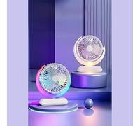 Lmrysalque Mini ventilador recargable USB en forma de luna con batería de 1200 mAh Motor de cobre sin escobillas de energía eólica de 3 velocidades Salida de aire ajustable de 45 (Inserción directa)