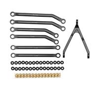 Lmrysalque RC conjunto de varillas de dirección soporte de bola de latón marco de amarre lazo de goma accesorios de carcasa de coche RC 1/24 para Axial (Negra)