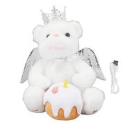 Lmrysalque Sing Plush Bear Cute Musical Interactive Educational Toy Electric Stuffed Toy Bear for Birthday Holiday (blanco)