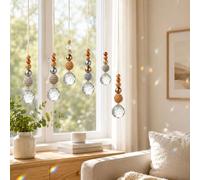 LMSAWK 6 Piezas Atrapasol de Cristal, Decoración Colgante para Ventana, Reflejos de Luz Suaves, Decoración Arcoíris para Salón, Balcón y Ventana
