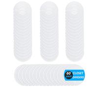 LMSAWK 60 Piezas Perchas Divisores para Armario, Separadores de Perchas, Divisores de Plástico para Ropa Infantil, Adecuado para Pen de Marcador, Blanco