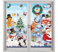 LMSHOWOWO 143 Piezas Pegatinas Navidad Ventanas Cristal, Reutilizables Electrostáticas PVC Pegatina Copo de Nieve Navidad, para Adornos Navideños Escaparates Hogar Fiesta Decoración de Pared
