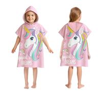 LMSHOWOWO Toalla Infantil con Capucha 75 * 65cm, Microfibra Toalla de Baño para Niños, Toalla de Playa con Capucha, Suave y Absorbente Poncho de Surf, para Playa Piscina Niñas Niños 2-8 Años