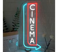 LMSIGNLY Cartel de Neón de Cine Regulable Flecha LED Luz de Neón para Decoración de Pared Cartel de Neón de Cine Iluminación de Cine para Sala de Cine Hogar Fiesta Teatro Comercial Decoración de