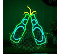 LMSIGNLY Cerveza Fría Letrero de Neón Letrero de Neón Letrero de Neón de Cerveza (Cerveza verde)