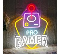 LMSIGNLY Juego de personajes de neón Pro Gamer LED Neon Light Signs Coloridos Gaming Neon Signos para Boy Game Room Dimmble USB Cool Neon Signos para Game Zone Party Living Dormitorio Decoración