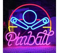 LMSIGNLY Pinball - Cartel de neón para juego de negocios, luz de neón, multicolor, luz de neón, USB, juego de luces de neón, para dormitorio, sala de juegos, centro comercial, ciudad, hombre, cueva