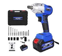 LMstarz Llave de Impacto Eléctrica de Carraca 1/2'' Pistola Quitatuercas Inalámbrica para Ruedas Heavy Duty