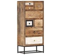 LMTYOENFG Aparador alto con 8 cajones, 45 x 30 x 105 cm, cómoda de madera maciza y metal, armario estrecho para farmacia, armario auxiliar en diseño industrial para pasillo y salón