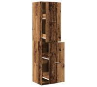 LMTYOENFG Armario de farmacia con aspecto de madera vieja, armario alto con 4 cajones, armario auxiliar de madera para cocina, salón, oficina y pasillo, 40 x 41 x 174,5 cm