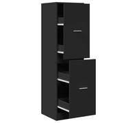 LMTYOENFG Armario farmacéutico negro 40 x 41 x 144,5 cm de madera - muebles de farmacia con 4 cajones, armario extraíble y armario auxiliar para cocina, salón y oficina