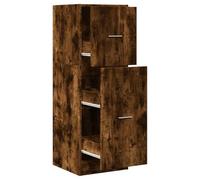 LMTYOENFG Armario para farmacia de roble ahumado, 40 x 41 x 118 cm, armario extraíble de madera con 3 cajones, armario de cocina estrecho, armario auxiliar y armario de oficina para mucho espacio