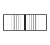 LMTYOENFG Juego de 2 puertas para perros, color negro, 160,5 x 60 cm, acero | Rejilla de seguridad modular para cachorros de acero galvanizado para sala de estar y pasillo. Diseño plegable para un uso