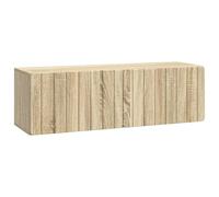 LMTYOENFG Tablero de TV de pared, roble Sonoma, 98 x 31 x 30 cm, para | Mueble colgante para TV de madera con 2 puertas abatibles y capacidad de carga de 60 kg para dormitorio