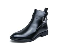 LMUIPMAA Botas Chelsea con Cremallera para Hombres Antideslizantes Botas Chelsea Casuales para El Trabajo,Negro,42 EU