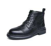 LMUIPMAA Botas de Militares Oxford Hombre Botines Moto de Cordones con Cremallera Lateral,Negro,40 EU