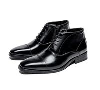 LMUIPMAA Botas de Oxford Piel para Hombre Trabajo Botas Chukka Vestido Botas de Tobillo Zapatos Derby de Cordones,Negro,42 EU