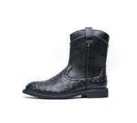 LMUIPMAA Botas Vaqueras Hombre Altas Occidentales de Pantorrilla Ancha Botas de Cowboy,Negro,40 EU
