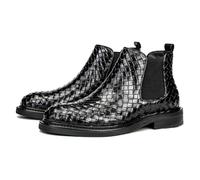 LMUIPMAA Chelsea Boots Hombres Slip-On Zapatos De Negocios Formal Vestido Botines,Negro,46 EU