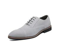 LMUIPMAA Hombre Ante Oxford Casual Zapatos de Cordones para Boda Trabajo Negocios,Gris,44 EU
