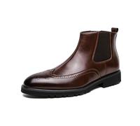 LMUIPMAA Hombre Botas Chelsea Botas De Tobillo De Negocios De Alto Casual Botas De Formales,Marrón,43 EU