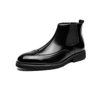 LMUIPMAA Hombre Botas Chelsea Botas De Tobillo De Negocios De Alto Casual Botas De Formales,Negro,39 EU