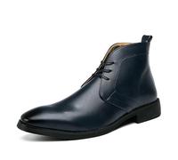LMUIPMAA Hombre Botas Derby De Negocios Cordón Botas Chukka Formal Botines De Vestir,Azul,41 EU