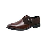 LMUIPMAA Hombre Mocasines Monk Hebilla Zapatos Oxford Zapatos de Conducción Oxford Zapatos Ligeros para Hombre,Marrón,39 EU