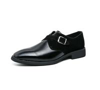 LMUIPMAA Hombre Mocasines Monk Hebilla Zapatos Oxford Zapatos de Conducción Oxford Zapatos Ligeros para Hombre,Negro,41 EU