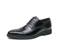 LMUIPMAA Hombre Zapatos de Ciudad con Cordones Oxfords Zapatos de Negocios Vestidos Formales Boda Brogues Zapatos,Negro,43 EU