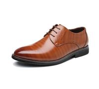 LMUIPMAA Hombre Zapatos De Vestir con Cordones De Cuero Sintético Derby Boda Oxford Formal Zapatos de Negocios,Amarillo,46 EU