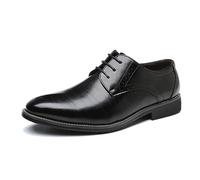 LMUIPMAA Hombre Zapatos De Vestir con Cordones De Cuero Sintético Derby Boda Oxford Formal Zapatos de Negocios,Negro,45 EU