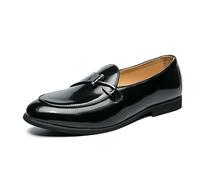 LMUIPMAA Hombre Zapatos De Vestir Tipo Mocasín para Negocios, Fiestas, Eventos Formales Y como Pantuflas De Gala,Negro,40 EU