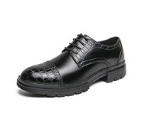LMUIPMAA Hombres Derbis de Cuero Zapatos Brogue Formales con Cordones Zapatos de Vestir de Boda de Negocios,Negro,45 EU