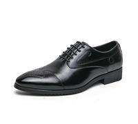 LMUIPMAA Hombres Formal Negocio Zapatos de Vestir Zapatos Oxford per Boda Noche Formal,Negro,44 EU