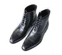 LMUIPMAA Hombres Formales Botines De Negocios con Cordones con Cremallera Lateral Chukka Botines Oxfords Botines Casuales,Negro,43 EU