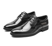 LMUIPMAA Hombres Zapatos Brogue de Boda Oxfords Cuero de Microfibra Zapatos de Vestir Formales,Gris,48 EU