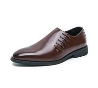 LMUIPMAA Hombres Zapatos Brogue Zapatos Oxfords de Boda Cuero de Microfibra Zapatos de Vestir Formales on Cordones
