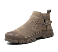 LMUIPMAA Hombres Zapatos con Punta de Acero Botas de construcción indestructibles a Prueba de Perforaciones Botas de Trabajo para soldadores,Marrón,38 EU