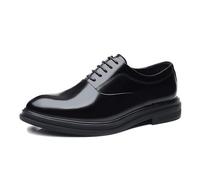LMUIPMAA Hombres Zapatos de Vestidos de Negocios con Cordones Formales Oficina Boda Planos Traje Zapatos de Cuero,Negro,44 EU