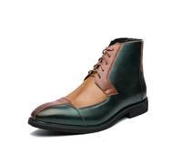 LMUIPMAA Hombres Zapatos Derby de Cuero con Cordones Botines Zapatos de Vestir Formales de Negocios,Verde,39 EU
