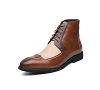 LMUIPMAA Hombres Zapatos Derby de Cuero con Cordones Botines Zapatos de Vestir Formales de Negocios,Marrón,43 EU