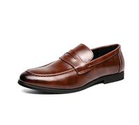 LMUIPMAA Mocasines Classic Hombre Zapatos de conducción Casuales Zapatos Planos Zapatos de Barco,Marrón,47 EU