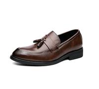 LMUIPMAA Mocasines de borlas para Hombre Slip-On Penny Flats Mocasines de Fumar para Vestidos Informales de Negocios Fiesta de graduación,Marrón,45 EU
